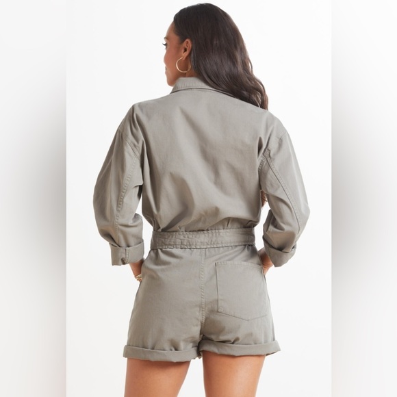 PISTOLA ~ Becca Belted Romper in Garden Green - Picture 9 of 9